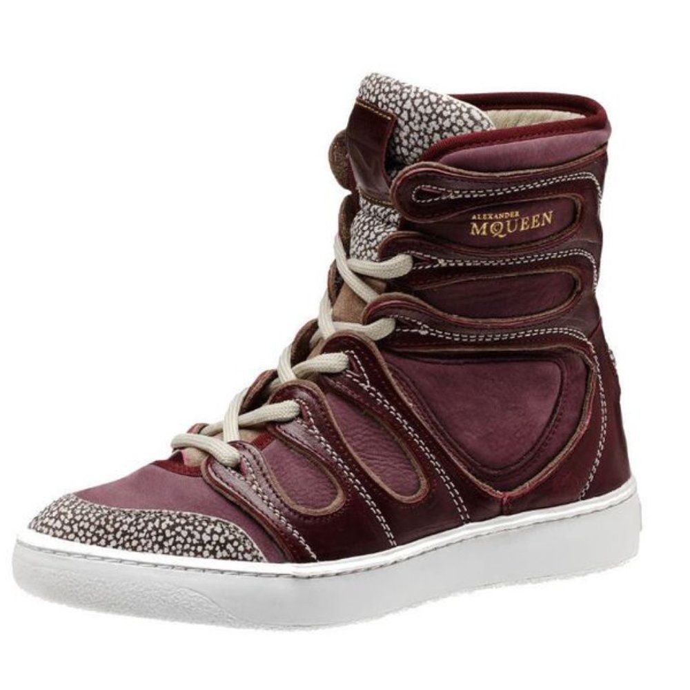 Alexander Mc Queen X Puma   huska high top lace up sneaker boots size 7 women's
